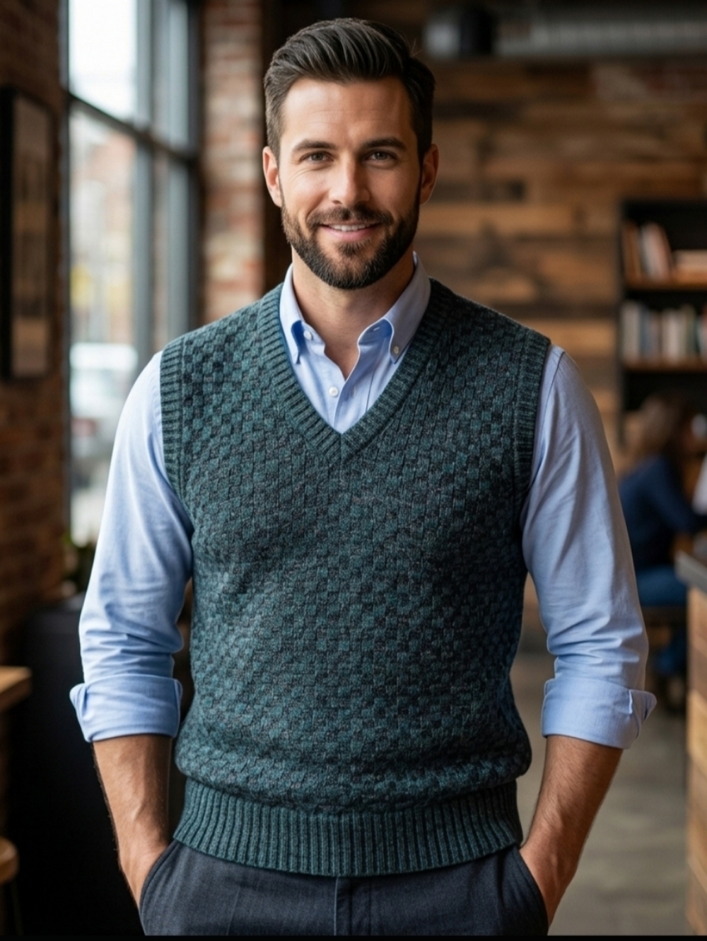 Celebrity Club Vintage 90's Green Speckled Knit Sweater Vest